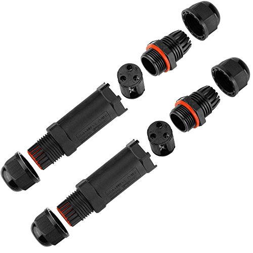 Kabelverbinder Wasserdicht IP68 Vitutech 2er-Pack Verbindungsmuffe Verbindungsbox für Ø1-13 mm Kabeldurchmesser Wasserdicht (schwarz) - 2