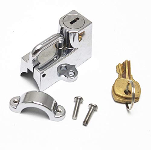 Preisvergleich Produktbild Universal-Motorrad-Sturzhelm-Verschluss 22mm Sicherheitsschloss hängender Haken-Verschluss für Harley mit 7 / 8" Rundrohr mit 2 Schlüsseln