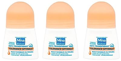Mixa - Déodorant Femme Bille Tolérance Optimale Pour Peaux Sensibles ou Epilés - 50 ml - Lot de 3