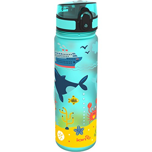 Ion8 Unisex's Leak Proof BPA Free Sea Life Slim Water Bottle, Blue, Size 500 ml Ion8 Unisex's Leak Proof BPA Free Sea Life Slim Water Bottle, Blue, Size 500 ml