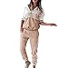 Produktbild BHYDRY Frauen-Trainingsanzug-Sweatshirt-Hosen-Sätze Sport-Lange Hülsen-Abnutzungs-beiläufige Klage-Sätze(XX-Large,Khaki)