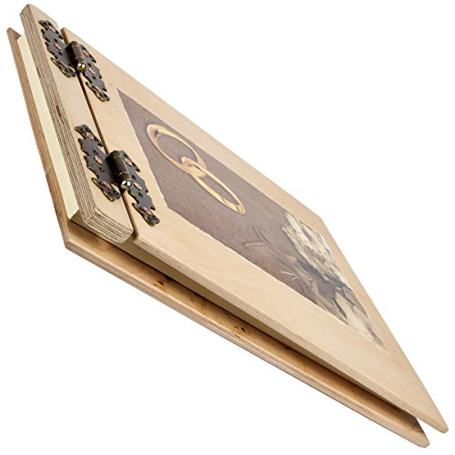 Gästebuch aus Holz Luxusbuch 25 x 32 cm weiße Kartonseiten - 2