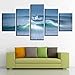 Produktbild lsweia Holzrahmen/Modulare Leinwand HD Gedruckt Wohnzimmer Dekor 5 Stücke Leuchtturm Great Sea Waves Seascape Gemälde Wandkunst Bilder