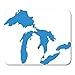 Produktbild Gaming Mauspads Mouse Pad Map Great Lakes Silhouettes Michigan America Erie Geography Huron Laurentian North 11.8"x 9.8" Decor Office Computer Accessories Nonslip Rubber Backing Mousepad Mouse Mat