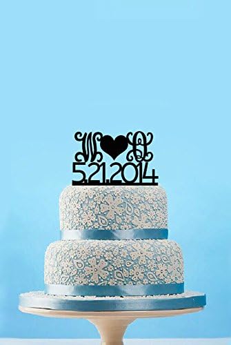 Personalized Wedding Cake Topper,Initials Monogram Wedding Cake Topper,Monogram Cake Deco,Personalized Family Name Sign,Birthday Cake topper