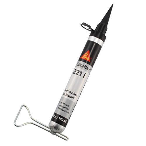 Sikaflex 221i | Haftstarker Dichtstoff | Gebrauchsfertig | 100 ml Beutel | Schwarz oder weiss | Vielseitig | Belastbar | Stark klebender Dichtstoff für Metalle, Kunststoffe, Keramik etc. / schwarz - 2