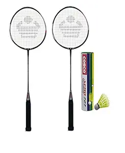 Cosco Cbx-410 Badminton Racket Pair with Aero 727 Nylon Shuttle Cock