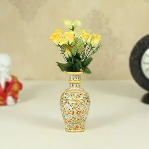 Handicrafts Paradise Marble Flower Vase (Standard, Gold)
