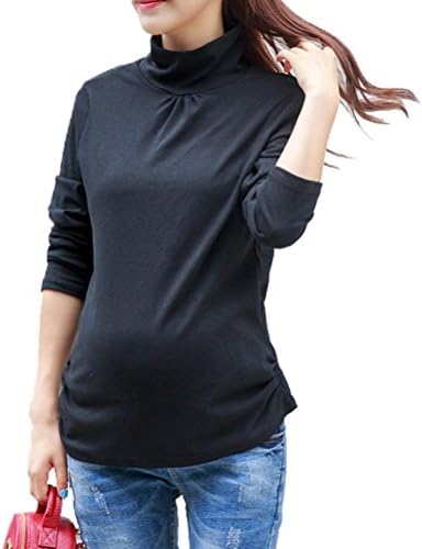 Laixing Long Sleeve High Neck Fashion Korean Style Pregnancy Women Bottoming Shirt