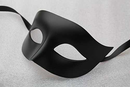 Herren und Damen Matt Schwarz Qualität Venezianische Maskerade Maske - 4