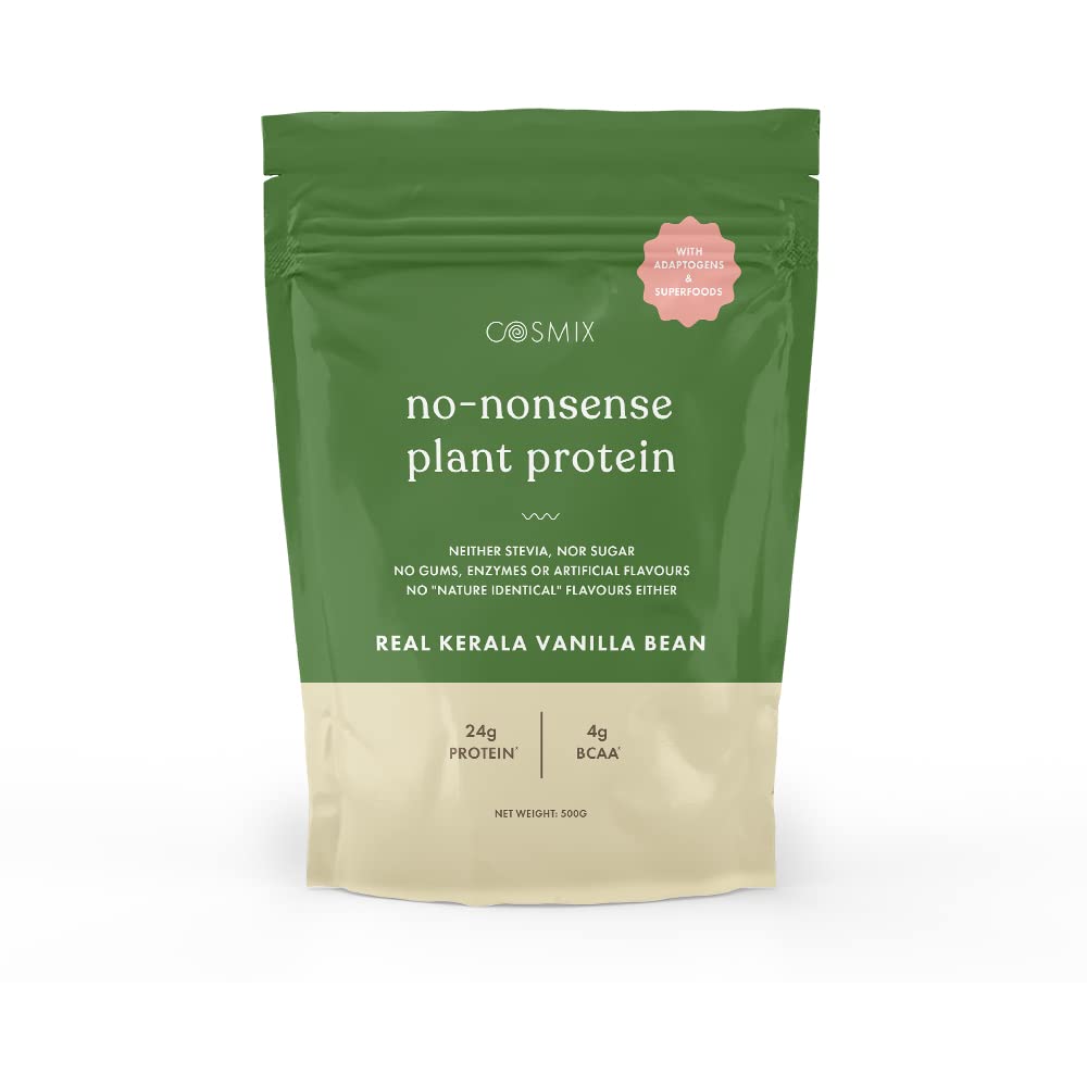 COSMIX - No Nonsense Plant Protein | Organic Pea & Brown Rice Isolate | Vegan | 24g Protein/Serving | Easy To Digest | All Es
