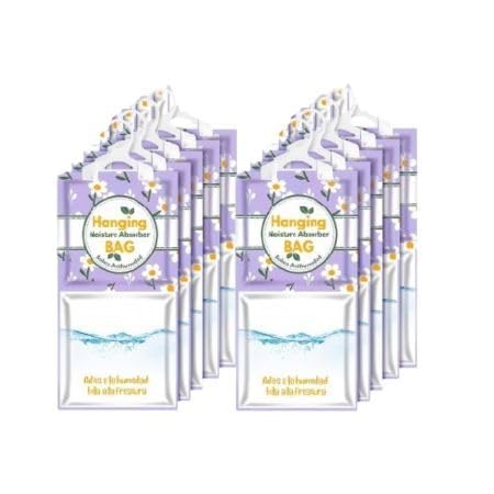 Moisture Absorber Hanging Bags with Absorption Capacity for Wardrobe, Bathroom, Kitchen and Bedroom; Prevents Mould & Fungus (Pack of 10)