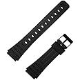 SBWC 18mm Resin Watch Strap (Black) Replacement for Casio Watch Models F-91W, F91WG, F-91WM, F-94WA, F-93W, F-105W, F-106W, F-28W