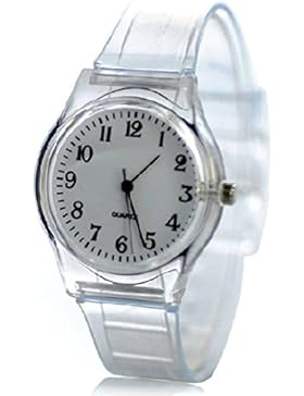 Samgoo Damen Herren Uhren Schule Stil Einfach Transparent PVC Armbanduhr Kunststoff Analoge Quarz Uhr Watch