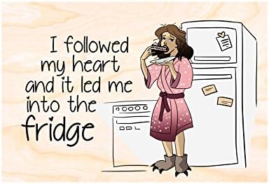 Handmade Wooden Joy Funny little gift for food lover. REFRIGERATOR MAGNETS FRIDGE MAGNETS. I followed my hear and it lead me to the fridge