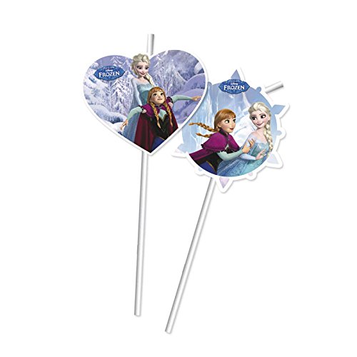 62-teiliges Party Set Disney Frozen Ice – Die Eiskönigin Teller, Becher, Servietten, Tischdecke, Partytüten, Einladungen, Trinkhalme, Cupcake Ständer – für 8 Kinder - 9