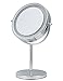 Jeking 7 Inch LED Table Mirror Silver/Chrome UV Finish 10X Magnification D710 Makeup Mirrors Cosmetic Beauty With CE Approved