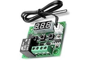 ATEC BY CARBONI CHRISTIAN ATEC - Termostato Digitale con Display Led per Controllo Della Temperatura e Sensore Impermeabile (XH-W0509 [5Vdc] (1 Pz))