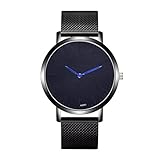 Damen Uhren,Beikoard Luxus Frauen Männer Edelstahl Armbanduhr analog Quartz Armband Armbanduhren (Schwarz-B)