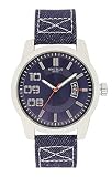 Mike Ellis New York Herren-Armbanduhr Denim Analog Quarz Textil SM3132A1