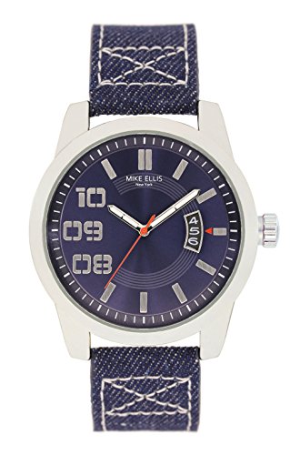 Mike Ellis New York Herren-Armbanduhr Denim Analog Quarz Textil SM3132A1 Mike Ellis New York Herren-Armbanduhr Denim Analog Quarz Textil SM3132A1