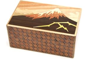 Logica Giochi art. Scrigno Yosegi 10 Passi Kaminari Fuji & Tsubaki - Scrigno Segreto Giapponese - Rompicapo in Legno