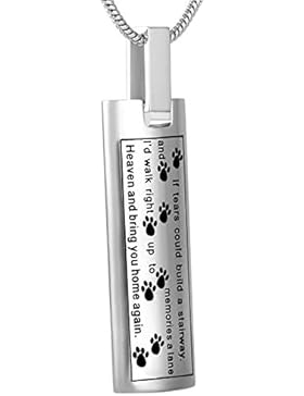 Eindrucksvolle Pet Urne Halskette Hund/Katze Paw Verbrennung Jewelry Andenken Memorial Esche Halter
