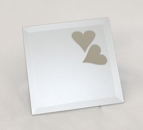 Vasi in vetro Framework Satin with Hearts Mirror 15 x 15 cm