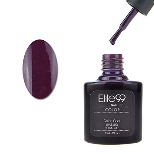 Elite99 Varnish Gel Nail Polish Soak Off UV LED Nail Art Manicure 7.3ml Dark Purple (90627)