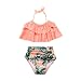 Produktbild Mädchen Bikini Yesmile Kinder Baby 2 Stück Bikini Set Kinder Niedlich Ärmellos Halter Neck Monokini Blumenmuster Sommer Sexy Badebekleidung Rüsche Badeanzug Beachwear (128, Rosa)