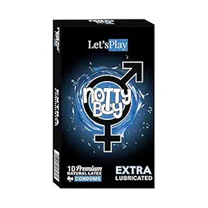 NOTTY BOY LetsPlay Condoms - 10 Count (Pack of 1, Extra Lubricated)