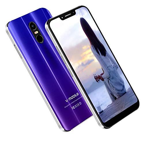 V Mobile Moviles Libres Baratos 4G, 5S 5.85 Pulgadas Android 7.0 Quad Core Full-Screen Smartphone Libre 32GB + 3GB Batería 4500mAh Cámara 5MP + 12MP Dual SIM Moviles Baratos y Buenos (Púrpura)