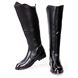 1.Men kniehohe Lederstiefel Reiter Reiten Kampf Motorrad Schuh Reißverschluss Lange Stiefel Round Toe Unisex Größere Größe Trekking Schuhe.