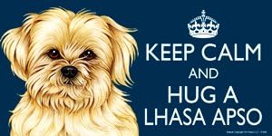 Lhasa Apso Dog Gift - 'KEEP CALM' LARGE colourful 4" x 8" MAGNET - High Quality flexible magnet for indoor or outdoor use for your Fridge, Car, Caravan or use on any flat metal surface -Water proof and UV resistant.