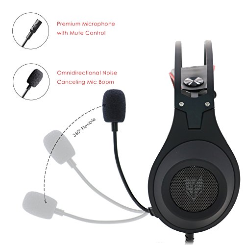Auriculares de Juego NUBWO N2 Est  reo de PC con Cable Juego de Auriculares Ruido Cancelaci  n de Micr  fono  Auriculares de Oreja para PC  Mac  PlayStation 4  Xbox One  Android y iPhone-Negro