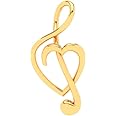 P.C. Chandra Jewellers 14Kt(585) Yellow Gold Musical Note And Heart Shape Pendant For Women & Girls - 0.4 Gram (Without Chain)