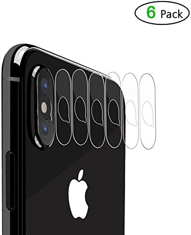 iPhone X Camera Lens Protector [6 Pack], Ultra-thin HD Clear Camera Cover, Anti-Scratch 9H Tempered Glass Back Camera Lens Protector Film for iPhone X/10 by VANZEV [Bubble-Free]