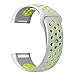 Produktbild LANDUM Buntes Armband für Fitbit Charge2 Sport Silikon Armband Smart - Blau & Weiß, Gray&Yellow, Large