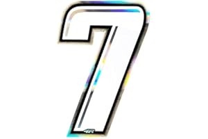 Quattroerre Nombre de Course 7 Holographique Fin, Blanc, 10 x 6,5 cm