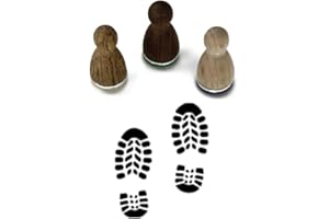 ‎STEMPLINO Stemplino® Stempel - Motiv: Schuhabdruck - 12, 18, 35 oder 46 mm Durchmesser - Holzstempel Wichtel Schuhabdruck Stempel Wichtelzubehör Wichtel Fußabdruck Motiv Spuren im Schnee (12mm)
