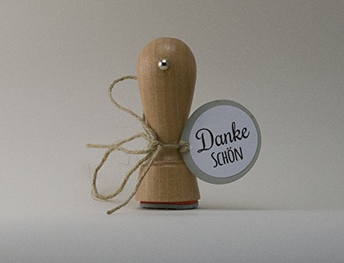 Holz Stempel mit dem Text Danke Schön 30mm Durchmesser 1 Stück
