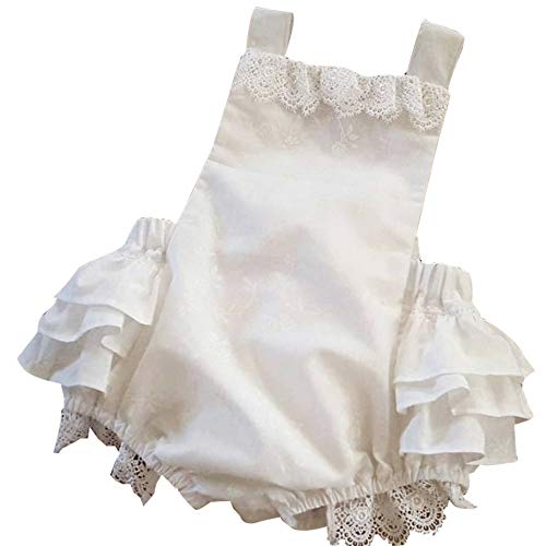 zolimx_bebé Recién Nacido Infantil Niños Niñas Ropa de Encaje Mameluco Pastel Trajes de Traje (Beige, 6-12 Meses)