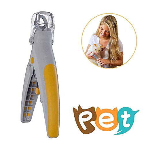 Tuotuo Beleuchteter Haustier Nagelknipser - Groß für Katzen Hunde, Eigenschaften LED-Licht, 5X Vergrößerung, die als EIN Nagel Trapper verdoppelt