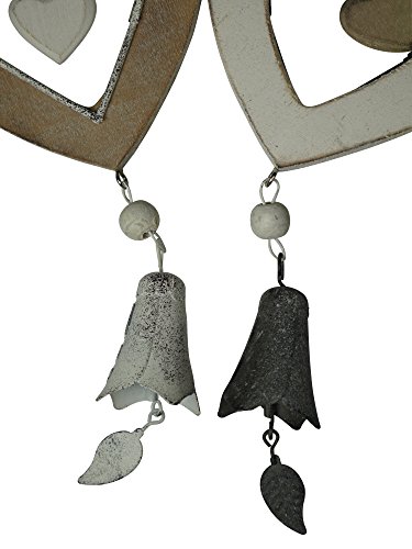 khevga Deko-Hänger Herz aus Holz Vintage 2er Set – Fensterdeko - 3