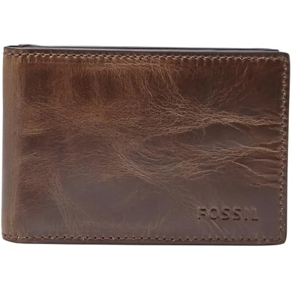 Fossil Portafoglio Elgin Uomo | Pelle Marrone 100% | Porta Carte Sottile | Modello ML3311200