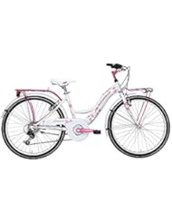 'Bicicleta Cicli Adriatica Ctb De Niña, estructura de acero, rueda de 24, cambio Shimano de 6 velocidades, talla 34, 2 colores disponibles, Bianco