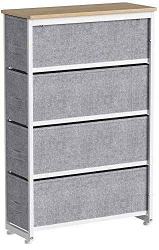 Meuble de rangement 4 tiroirs gris clair