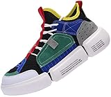 ATMUNGSAKTIVITÄT - Sportliche Laufschuhe mit Fly-Strick-Mesh dienen als Basis für den Vamp und elastischen Bindungen, die Feuchtigkeit von den Füßen ableiten können; Das Netzfutter des Fußbettes macht es atmungsaktiv und bietet eine kühle und bequeme Trageumgebung.