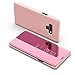 Produktbild Für Samsung Galaxy Note 9 Hülle , 2018 Geschenk Spiegel Glitzer Luxury Smart Window Sleep Wake up Flip Leather Stand Case Cover für Samsung Galaxy Note 9 6.4 Zoll (Rosa)