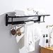 Produktbild LifeX 60 cm Schwarz Bad Handtuchhalter Mit 5 Haken Raum Aluminium Doppel Handtuchstange Wc Aktive Handtuchablage Wand Montiert 2 Tier Folding Handtuchhalter
